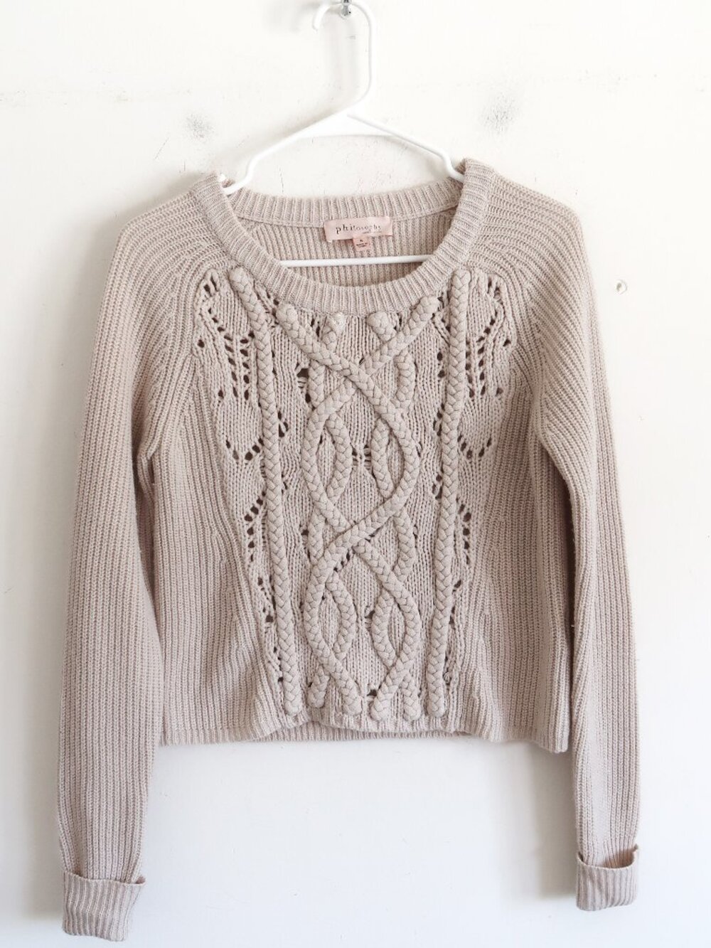 Philosophy Cream Sweater - Size Small